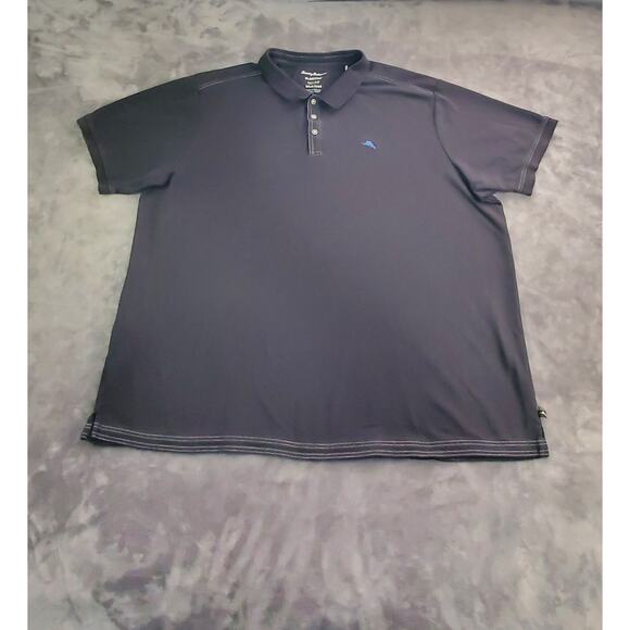 Tommy Bahama Sz 3XLB Island Zone Supima Cotton Polo Vacation Golf Black Mens C23 - Picture 1 of 7